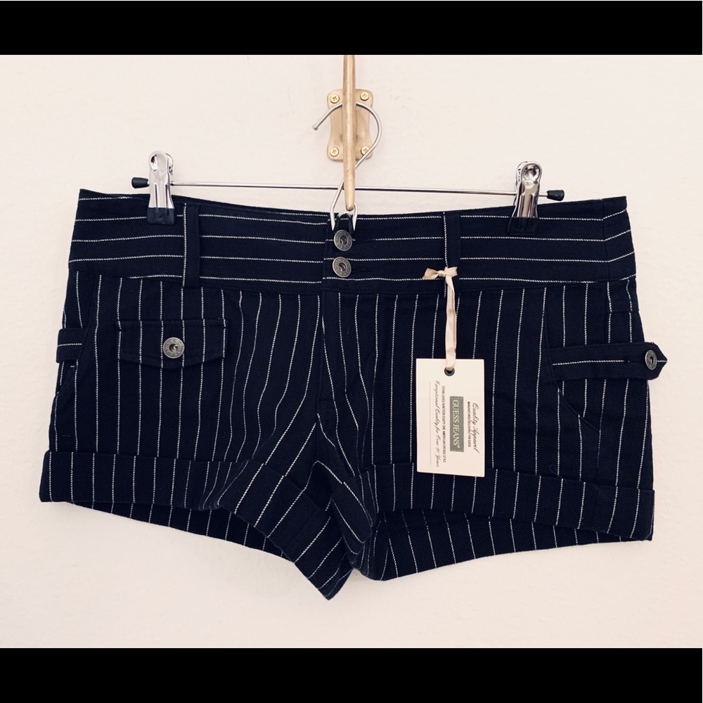 NEW Guess Pinstripe Cotton Shorts